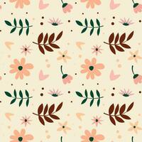 Abstract flat hand draw floral pattern background. Vector. vector