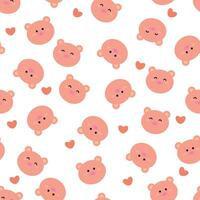 Seamless cute pig pattern for fabric prints, textiles, gift wrapping paper. colorful vector for children, flat style