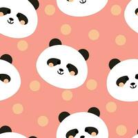 Seamless cute panda pattern for fabric prints, textiles, gift wrapping paper. colorful vector for children, flat style
