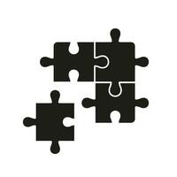 Jigsaw Solution, Logic Combination and Integration Solid Sign. Puzzle Square Pieces Match Silhouette Icon. Simple Idea, Complete Challenge Game Glyph Pictogram. Isolated Vector Illustration.