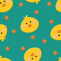 Cute chicks seamless pattern for fabric prints, textiles, gift wrapping paper. colorful vector for children, flat style