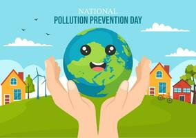 National Pollution Prevention Day Vector Illustration on 2 December for Awareness Campaign Factory, Forest or Vehicle Problems in Cartoon Background