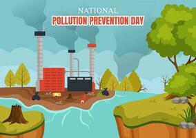 National Pollution Prevention Day Vector Illustration on 2 December for Awareness Campaign Factory, Forest or Vehicle Problems in Cartoon Background