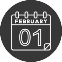1 febrero vector icono