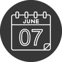 7 7 junio vector icono