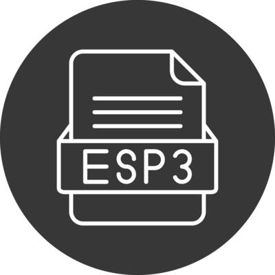 ESP3 File Format Vector Icon
