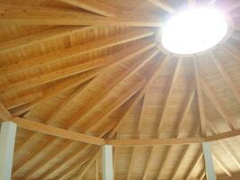 a wooden ceiling photo