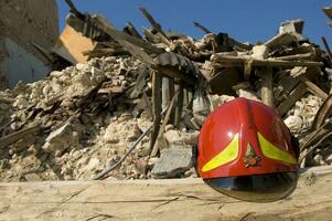 fotográfico documentación de el devastador terremoto en central Italia foto