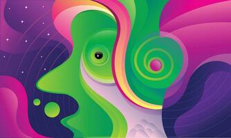 Modern human fantasy abstract design vector for background with full color