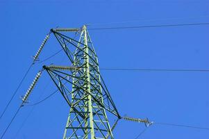 a close up of a power line with wires attached photo