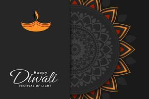 Indian festival happy diwali background. Diwali holiday greeting card design. Vector illustration