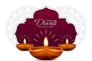 Happy diwali celebration background. Hindu festival of lights celebration design. Festive diwali card. Vector illustration