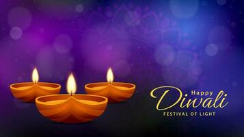 Happy Diwali. Festival of lights celebration background. Festive diwali holiday banner design. Vector illustration