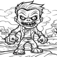 Halloween Ghoul coloring page vector