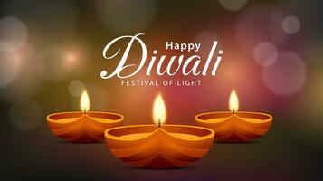 Happy Diwali. Festival of lights celebration background. Festive diwali holiday banner design. Vector illustration