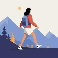 A women hiking vector