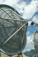 old and large disused radio antennas photo