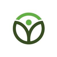 logotipos de la ecología de la hoja del árbol verde vector