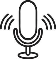 Professional Microphone and Audio Recording Device Icon Isolated on White Background for Podcasting and Speech vector