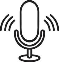 profesional micrófono y audio grabación dispositivo icono aislado en blanco antecedentes para podcasting y habla vector