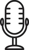 Professional Microphone and Audio Recording Device Icon Isolated on White Background for Podcasting and Speech vector