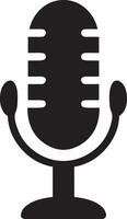 Professional Microphone and Audio Recording Device Icon Isolated on White Background for Podcasting and Speech vector