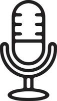 Professional Microphone and Audio Recording Device Icon Isolated on White Background for Podcasting and Speech vector