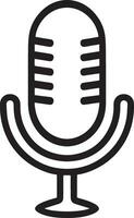 Professional Microphone and Audio Recording Device Icon Isolated on White Background for Podcasting and Speech vector