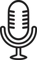 profesional micrófono y audio grabación dispositivo icono aislado en blanco antecedentes para podcasting y habla vector