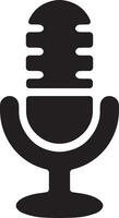 Professional Microphone and Audio Recording Device Icon Isolated on White Background for Podcasting and Speech vector
