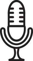 Professional Microphone and Audio Recording Device Icon Isolated on White Background for Podcasting and Speech vector