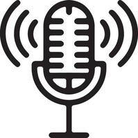 Professional Microphone and Audio Recording Device Icon Isolated on White Background for Podcasting and Speech vector