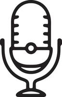 Professional Microphone and Audio Recording Device Icon Isolated on White Background for Podcasting and Speech vector