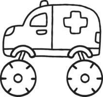 Outline Toy Car Cartoon Illustration Train vector