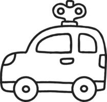 contorno juguete coche dibujos animados ilustración viento arriba eco coche vector