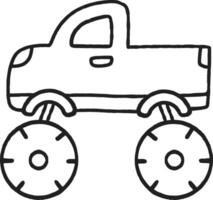 Outline Toy Car Cartoon Illustration Tractor vector
