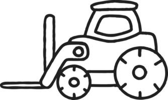 Outline Toy Car Cartoon Illustration Construction Vehicle Bulldozer vector