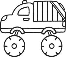 contorno juguete coche dibujos animados ilustración todoterreno vector