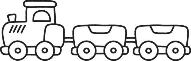 Outline Toy Car Cartoon Illustration Van Vintage vector