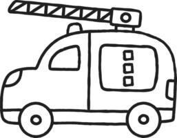 Outline Toy Car Cartoon Illustration School Bus vector