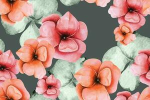 Seamless pattern of flowers with watercolor 178 vector