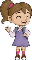 Cute little girl cartoon with backpack vector