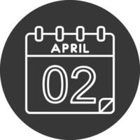 2 abril vector icono