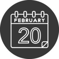 20 February Vector Icon