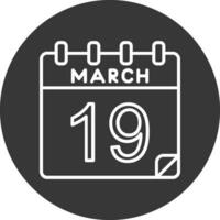 19 March Vector Icon