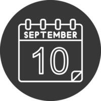 10 septiembre vector icono