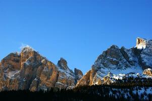 view of the Dolomites mountain range photo