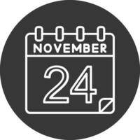 Tear-off calendar. Calendar page with Thanksgiving Day date. November 24.  Flat style hand drawn vector icon. 13466870 Vector Art at Vecteezy