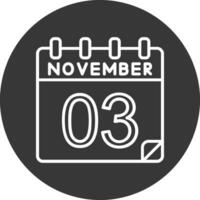 3 noviembre vector icono