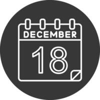 18 diciembre vector icono